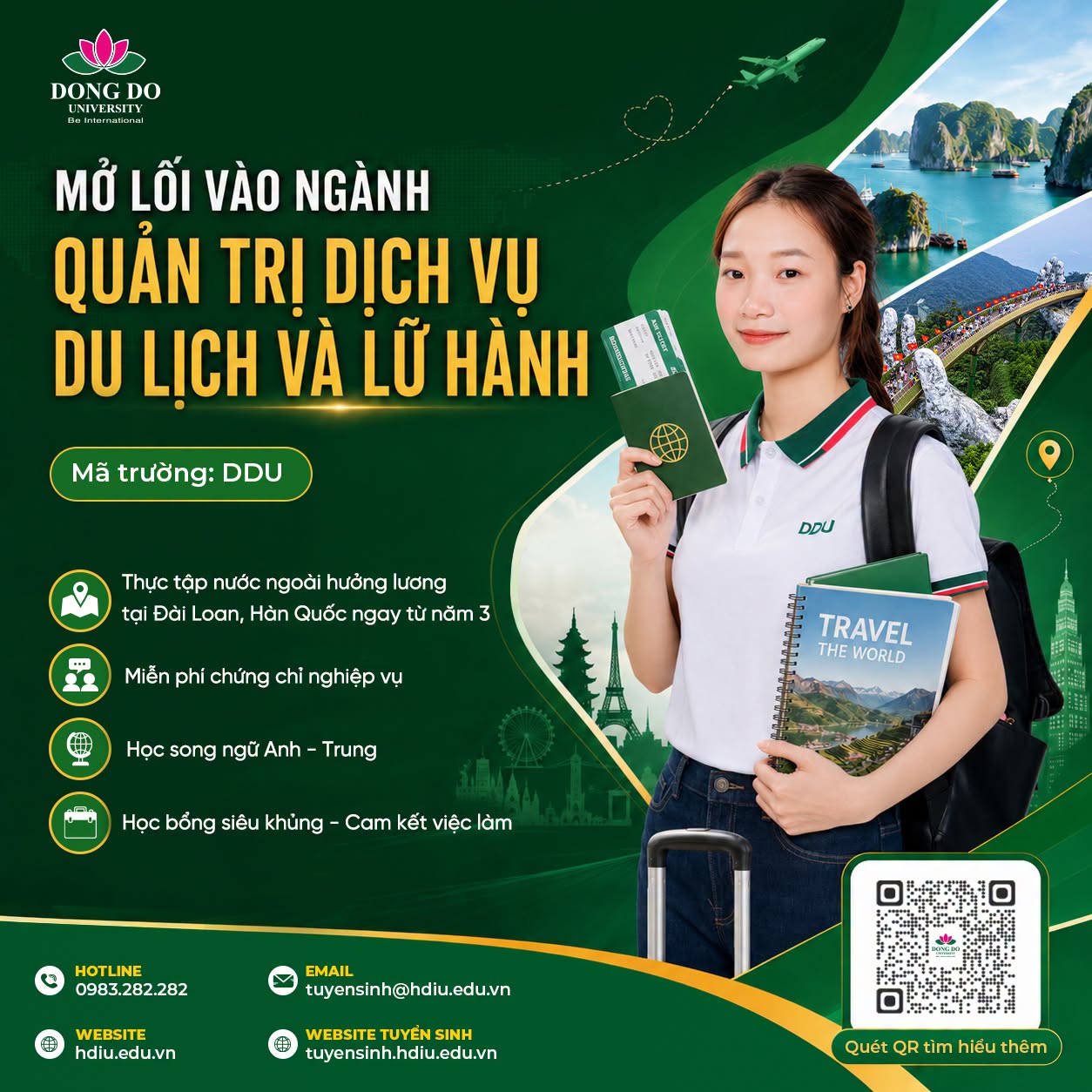 Ngành Quản trị Dịch vụ Du lịch và Lữ hành là học gì? Cơ hội nghề nghiệp sau Tốt nghiệp