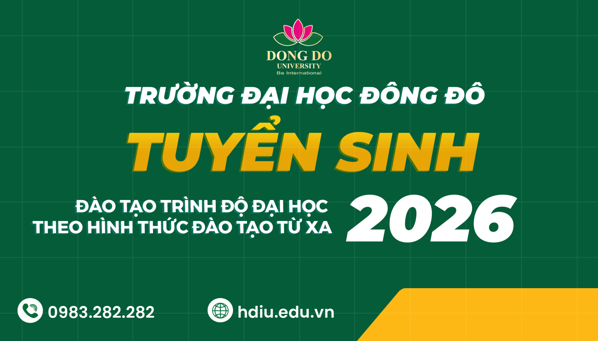 Thông báo Tuyển sinh đào tạo trình độ đại học theo hình thức đào tạo từ xa năm 2026